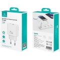 USAMS Ładowarka sieciowa 25W 1xUSB-A 1xUSB-A fast charging Biała