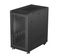 Lanberg Szafa instalacyjna rack stojąca 19" 22U 600x1000 czarna drzwi    perforowane ( flat pack)