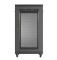 Lanberg Szafa instalacyjna rack stojąca 19" 22U 600x1000 czarna drzwi    perforowane ( flat pack)