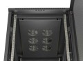 Lanberg Szafa instalacyjna rack stojąca 19" 22U 600x1000 czarna drzwi    perforowane ( flat pack)