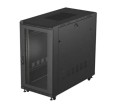 Lanberg Szafa instalacyjna rack stojąca 19" 22U 600x1200 czarna drzwi   perforowane (flat pack)