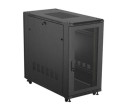 Lanberg Szafa instalacyjna rack stojąca 19" 22U 600x1200 czarna drzwi   perforowane (flat pack)