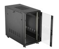 Lanberg Szafa instalacyjna rack stojąca 19" 22U 600x1200 czarna drzwi   przeszklone (flat pack)