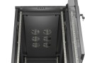 Lanberg Szafa instalacyjna rack stojąca 19" 22U 600x1200 czarna drzwi   przeszklone (flat pack)