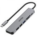 Unitek HUB USB-C 7w1 Aluminium PD 100W ; 5 Gbps ; HDMI 4K