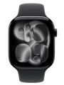 Apple Watch Series 11 GPS koperta 46 mm z aluminium w kolorze onyksu, pasek sportowy w kolorze czarnym - rozmiar S/M