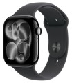 Apple Watch Series 11 GPS+Cellular koperta 42 mm z aluminium w kolorze onyksu, pasek sportowy w kolorze czarnym - rozmiar S/M