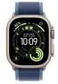 Apple Watch Ultra 3 GPS + Cellular, koperta 49 mm z tytanu w kolorze naturalnym, opaska Trail w kolorze niebieskim/jaskrawoniebieskim - rozmiar M/L