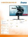 IIYAMA Monitor 23,8 cala GB2471HS-B1 Fast IPS,FHD,240Hz,2xHDMI,DP, 350cd, HAS(150) PIVOT, Adaptive G-SYNC - 1920 x 1080 @48-240Hz  DisplayPort Only