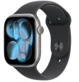 Apple Watch Series 11 GPS+Cellular koperta 42 mm z aluminium w kolorze gwiezdnej szarości, pasek sportowy w kolorze czarnym - rozmiar M/L
