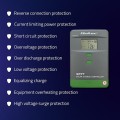 Qoltec Solarny regulator ładowania MPPT z czujnikiem temperatury 60A |  12V/24V | LCD | Bluetooth | APP | GEL | LiFePO4
