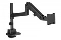 Digitus Ramię biurkowe pojedyncze z zaciskiem i sprężyną gazową 1x LCD max. 57" 27kg, VESA: 75x75, 100x100, czarne