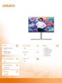 AOC Monitor U32U3CV 31.5 cala Nano IPS 4K HDMIx2 DP USB-C RJ45 KVM Pivot Głośnik