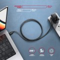 AXAGON BUCM4X-CM05AB Kabel USB-C - USB-C, USB4 Gen 3x2 0.5m, PD 240W, 8K HD, ALU, oplot Czarny