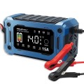 Qoltec Mikroprocesorowa ładowarka 12V 15A | Prostownik z funkcją naprawy i podtrzymania zasilania podczas wymiany akumulatora | do AGM GEL LiFePO4 |