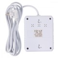 Maclean Listwa zasilająca, MCE388 W 2 gniazda, 3xUSB, 110-240V AC 50/60Hz, 2.1A max 2500W, 3m biała