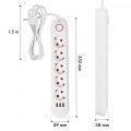 Maclean Listwa zasilająca 5 gniazd MCE395 W 3xUSB, 110-240v AC 50/60Hz, 2,1A max 2500W, biała