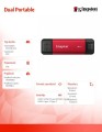 Kingston Dysk zewnętrzny SSD 2TB DualPortable USB-A/C 3.2 Gen2