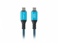 Lanberg Kabel USB-C M/M USB4 0,5m 240W 8K 60HZ czarno-niebieski