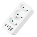 Maclean Rozdzielacz na 3 gniazda MCE248 F/W 2xUSB-A 2xUSB-C biały