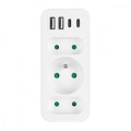 Maclean Rozdzielacz na 3 gniazda MCE248 F/W 2xUSB-A 2xUSB-C biały