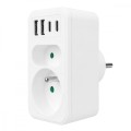 Maclean Rozdzielacz na 2 gniazda MCE249 F/W  2x USB-A 2x USB-C