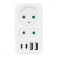 Maclean Rozdzielacz na 2 gniazda MCE249 F/W  2x USB-A 2x USB-C