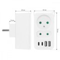Maclean Rozdzielacz na 2 gniazda MCE249 F/W  2x USB-A 2x USB-C