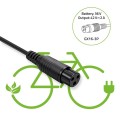 Qoltec Ładowarka do roweru elektrycznego 36V | 42V | 2A | 3P-GX16 + kabel zasilający