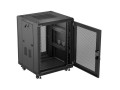 Lanberg Szafa instalacyjna rack stojąca 19 cali 15U 600x600 drzwi perforowane czarna (Flat pack)