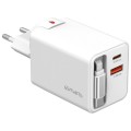 4smarts Ładowarka sieciowa Flex Jojo 65W GaN 2xUSB-C + USB-A Biała       rozwijany wbudowany kabel