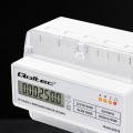 Qoltec Trójfazowy elektroniczny licznik | miernik zużycia energii na szynę DIN | 400V | 100A | LCD | LED | 7P
