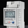 Qoltec Jednofazowy elektroniczny licznik zużycia energii na szynę DIN | RESET | licznik okresowy i stały | 230V | 60A | LCD | LED | 2P