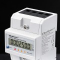 Qoltec Trójfazowy elektroniczny licznik z resetem | miernik zużycia energii na szynę DIN | 400V | 100A | LCD | LED | 4P