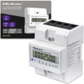 Qoltec Trójfazowy elektroniczny licznik z resetem | miernik zużycia energii na szynę DIN | 400V | 100A | LCD | LED | 4P