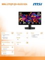 MSI Monitor MAG 271QP QD-OLED X 24/26.5 cali/FLAT/QD-LED/WQHD/240Hz/Black