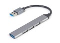 Gembird HUB USB 4-Porty (USB3 x 1, USB2 x 3), srebrny