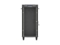 Lanberg Szafa instalacyjna rack stojąca 19" 24U 600x600  czarna drzwi przeszklone LCD ( Flat pack)V2