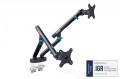 Digitus Ramię biurkowe podwójne z zaciskiem i sprężyną mechaniczną 2x LCD max. 35" obciążenie 2x10kg, VESA: 75x75, 100x100, czarne