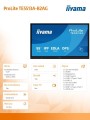 IIYAMA Monitor interaktywny 55 cali TE5513A-B2AG INFRARED,40pkt,IPS,4K,7H,500cd/m2,      WiFi,USB, ANDROID 14, Google EDLA,2x20W, UCHWYT ŚCIENNY