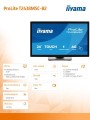 IIYAMA Monitor 24 cale T2438MSC-B2 IPS,FHD,DP,HDMI,2x2W,2xUSB,600(cd/m2),   10pkt.7H,IP1X(FRONT),PION/POZIOM