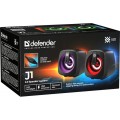 Defender Głośniki komputerowe J1 2.0 6W LED USB czarne