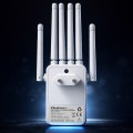Qoltec Wzmacniacz sygnału WiFi | Repeater | Access Point | 300Mb/s | 6  anten | 2xRJ45