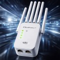 Qoltec Wzmacniacz sygnału WiFi | Repeater | Access Point | 300Mb/s | 6  anten | 2xRJ45