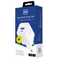 3MK Ładowarka sieciowa Hyper Charger PD 33W GaN QC4+ PPS AFC FCP SCP USB-A USB-C biała