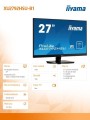 IIYAMA Monitor 27 cali XU2792HSU-B1 IPS,Full HD,HDMI,DP,VGA,USB 3.0,SLIM