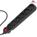 Maclean Listwa zasilająca 6 Gniazd z Wyl 1.5m MCE225