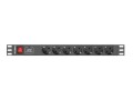 LANBERG Listwa zasilająca Rack PDU 1U 7x Schuko 2m 10A czarna