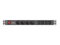 LANBERG Listwa zasilająca Rack PDU 1U 4x PL + 4x IEC C13 2m 16A czarna