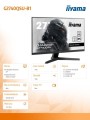 IIYAMA Monitor 27 cali G2740QSU-B1 IPS,QHD,75Hz,1ms,FreeSync,HDMI,DP,USB